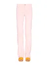 Etro Jeans With Embroidered Floral Detail In Pink