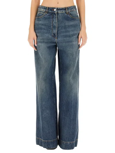 Etro Women Jeans With Embroidered Pegasus In Blue