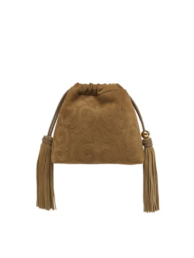 Etro Women's Kalispera Extra-small Suede Shoulder Bag In Ochre
