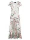 Etro Knit White Cotton Midi Dress With Flared Skirt In White