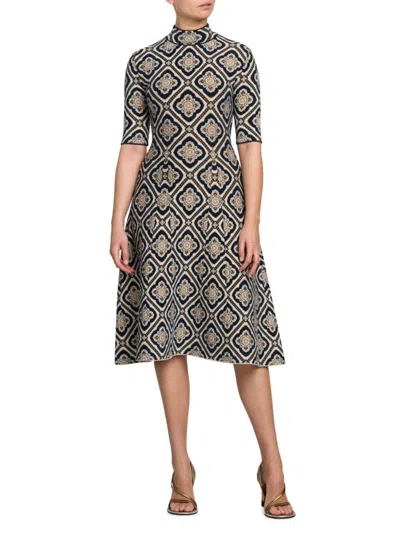 Etro Women's Knit Tapestry Midi-dress In Blue