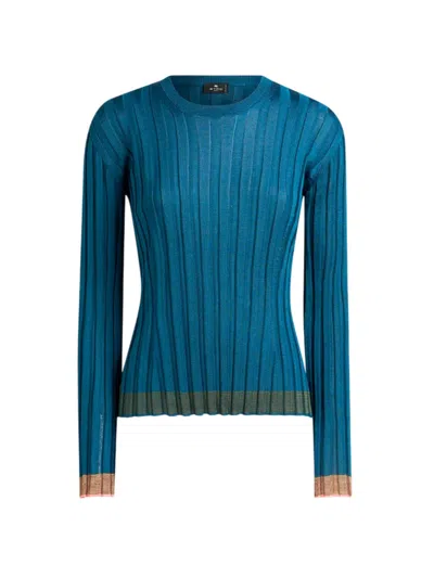 Etro Knitwear Tops Woman In Blue