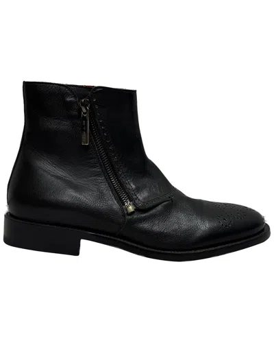 Pre-owned Etro Women's Leather Ankle Boot (authentic Pre-loved) In Black