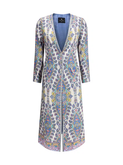 Etro Women Lightweight Paisley Print Coat In Multicolor