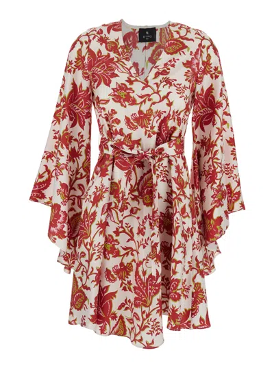 Etro Women Long Sleeves Short Dress In Red