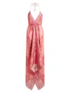 Etro Paisley Asymmetric Silk Midi Dress