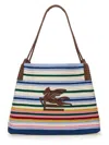 Etro 'libra' Multicolor Shoulder Bag With Maxi Logo On The Front