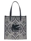 Etro Navy Blue Love Trotter Medium Tote In Blue