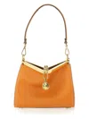 Etro Small Vela Leather Shoulder Bag In Orange