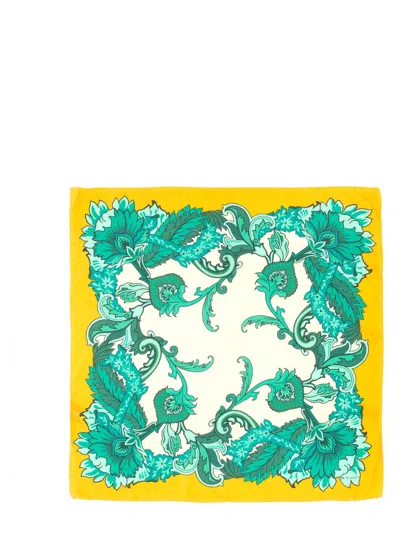 Etro Vibrant Floral Silk Scarf Square Lightweight In Multicolour