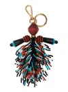 Etro Women Multicolor Keyring With Beaded Tassel In Glass And Fabric Woman In Multi