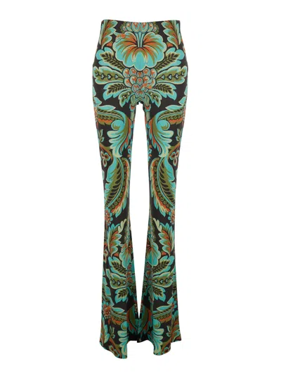 ETRO ETRO WOMEN MULTICOLOR TROUSERS WITH ALL-OVER PAISLEY PRINT IN VISCOSE BLEND WOMAN