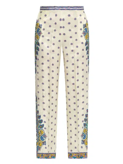 ETRO WOMEN'S NATURAL PANTS AMEBAS PRINT