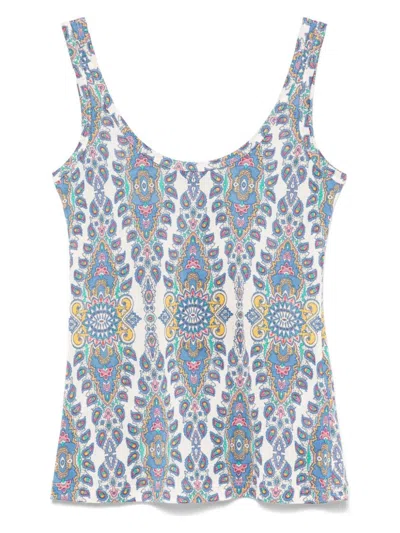 ETRO WOMEN'S NATURAL TANK TOP AMEBAS PRINT