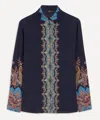 Etro Paisley-print Silk Shirt In Blue