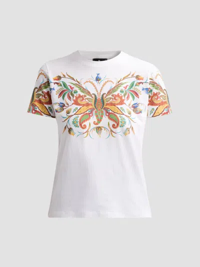ETRO WOMEN'S PAISLEY BUTTERFLY COTTON T-SHIRT