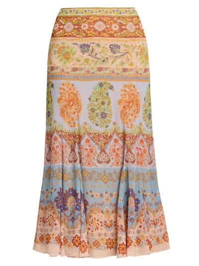 Etro Women's Paisley Godet Midi-skirt In Multi