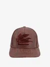 Etro Paisley Jacquard Baseball Hats In Burgundy