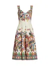 Etro Paisley Floral-print Sleeveless Pleated Midi Dress