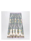Etro Paisley Print Cotton Midi Skirt In Multicolor