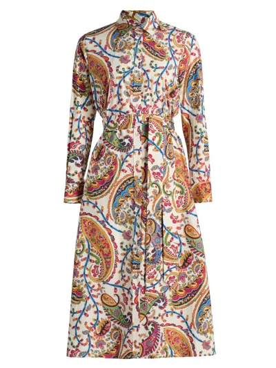 Etro Women's Paisley Print Cotton Shirtdress In Multi