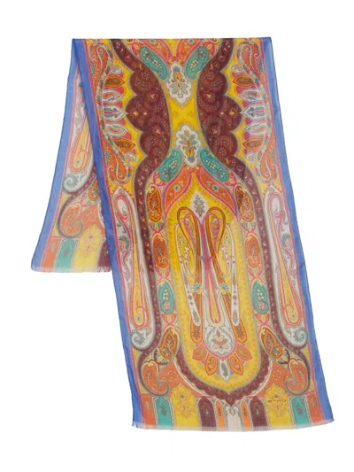 Etro Women's Paisley Print Linen-silk Scarf In Multi