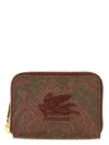 Etro Paisley Jacquard Zip Wallet In Red