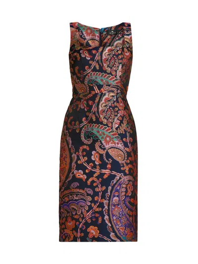 Etro Women's Paisley Silk Sheath Midi-dress In Multi