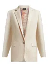 Etro Pegaso Button Blazer In Neutral