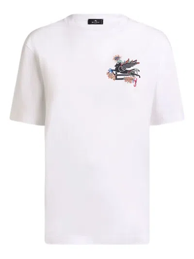 Etro Women Pegasus Motif T-shirt In White