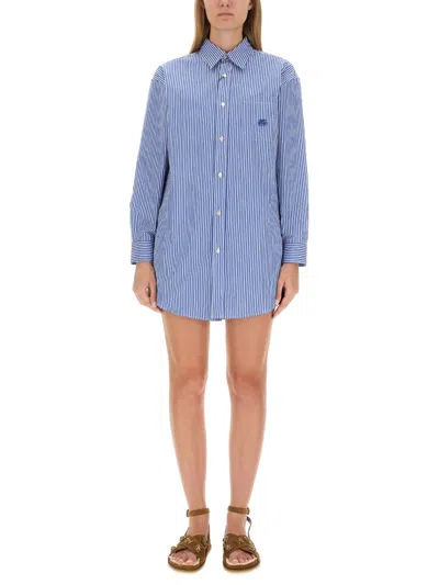 Etro Women Pegasus Shirt In Blue