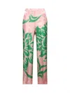 Etro Women Pink Jacquard Printed Palazzo Trousers In Pink