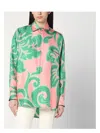 Etro Pink Silk Shirt With Green Print Women