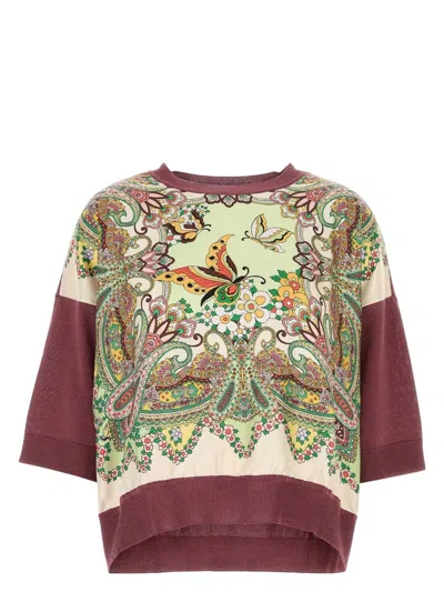 ETRO WOMEN'S PLUM COTTON BLEND SWEATER