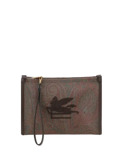 Etro Women Pouch Bag With Pegaso Detail