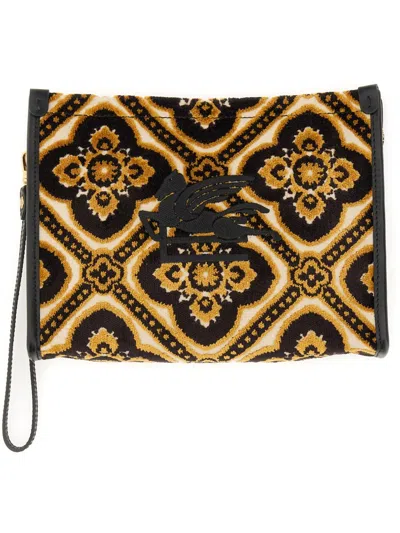 Etro Women Pouch Paisley Medium In Black
