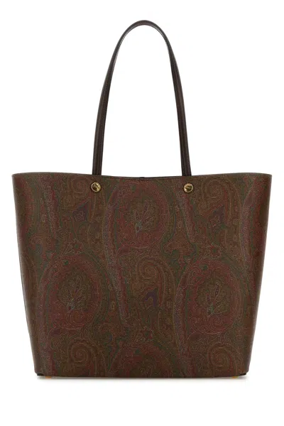 Etro Women Printed Canvas Medium Essential Shopping Bag In Multi
