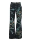 Etro Women Printed Denim In Multi