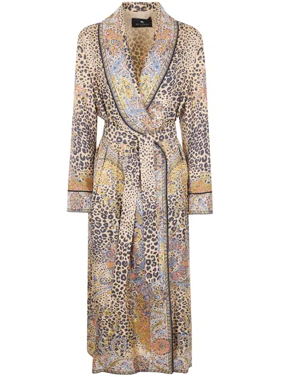Etro Women Printed Doublebreasted Midi Dress In Multi