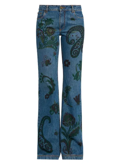 Etro Women's Printed Flared Jeans