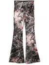 Etro Multicolor Flared Pants With All-over Motif In Velvet Woman In Multicolor