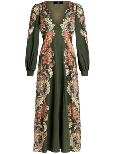 ETRO WOMEN'S PRINTED MIDI DRESS