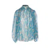 Etro Multicolor Silk Pattern Shirt In Blue