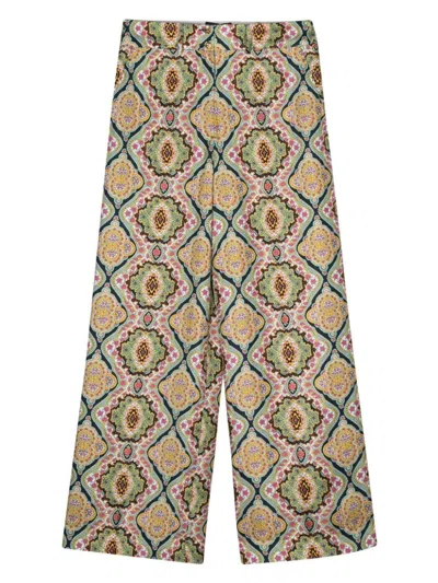 Etro Women's Printed Silk Pants | Size 46 | Wrea001399sa1a1 Color X0810 In Brown