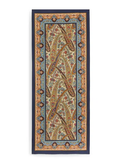 Etro Women's Printed Silk Scarf In Brown