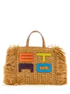 Etro Logo Jute Tote Bag In Brown