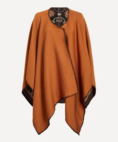 Etro Women's Reversible Wool-blend Cloth Cape In Multi