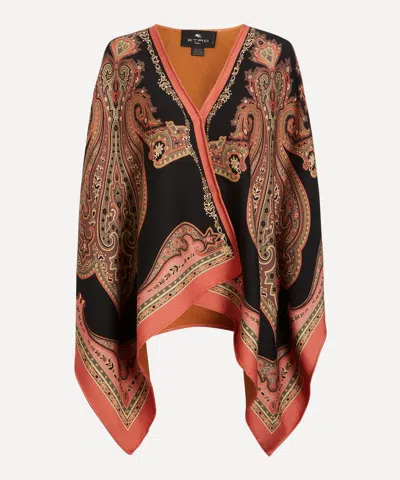 Etro Women's Reversible Wool-blend Cloth Cape In Multi