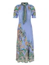 Etro Jacquard Satin Midi Dress With Floral Paisley Print