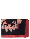 Etro Satin Floral Rectangular Scarves In Red